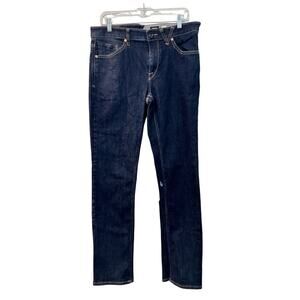 Volcom Jeans Mens 34x31 Blue Solver Modern Straight Denim Dark Wash Skater